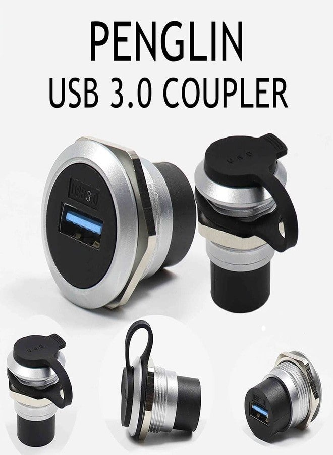 PENGLIN وصلة تثبيت لوحة USB 3.0 من PENGLIN (عبوة من قطعتين)، موصل USB للتمرير، محول تمديد أنثى إلى أنثى مع غطاء مقاوم للماء والغبار - Image 2